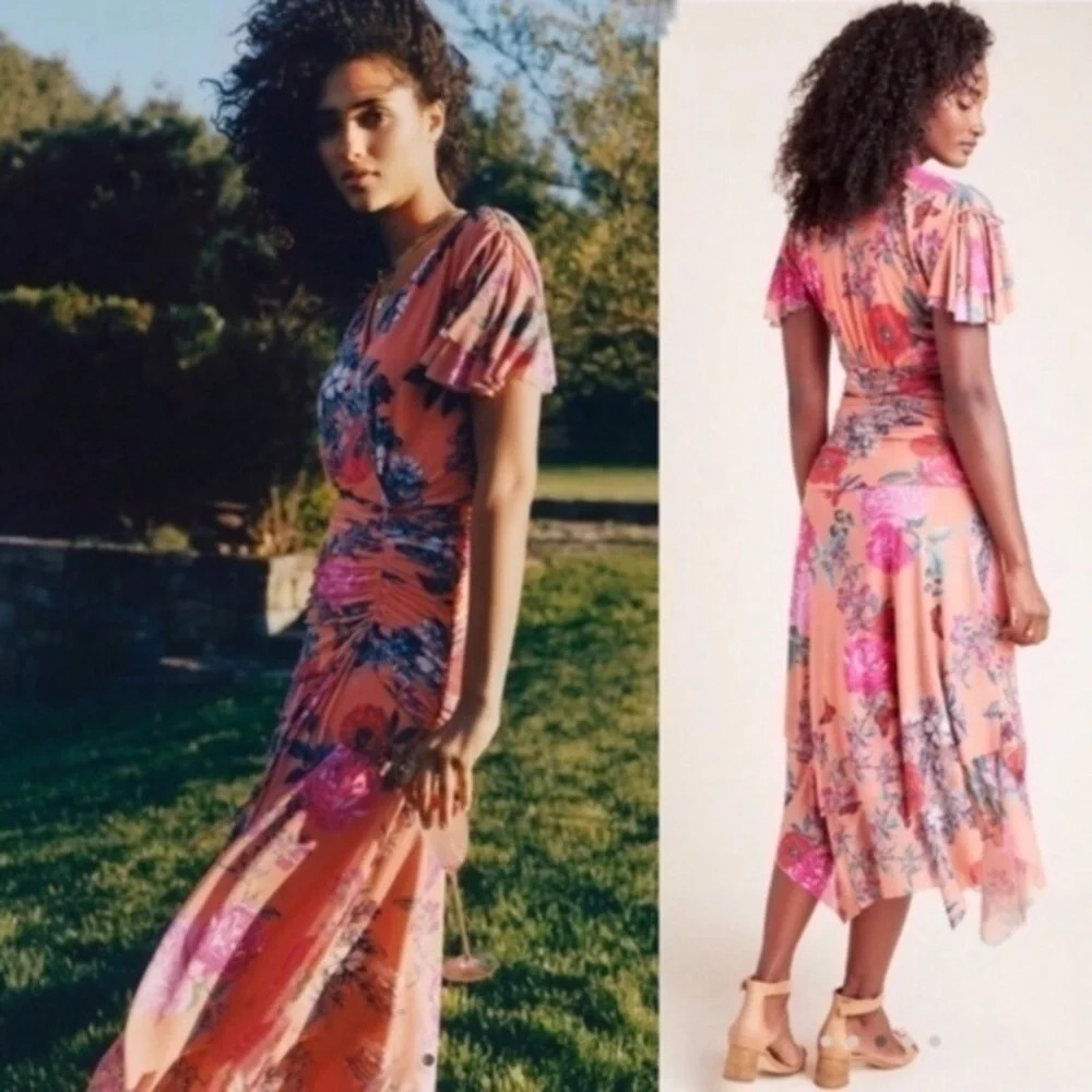 NEW Anthropologie Maeve Simone Floral Midi Dress